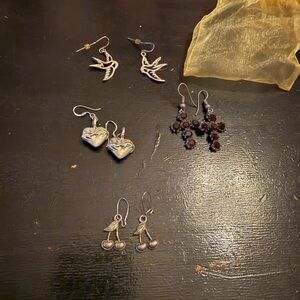 Four pars of rock n’ roll earrings! Pierced!